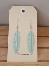 Load image into Gallery viewer, Washi Feather Style Earrings © - Mint
