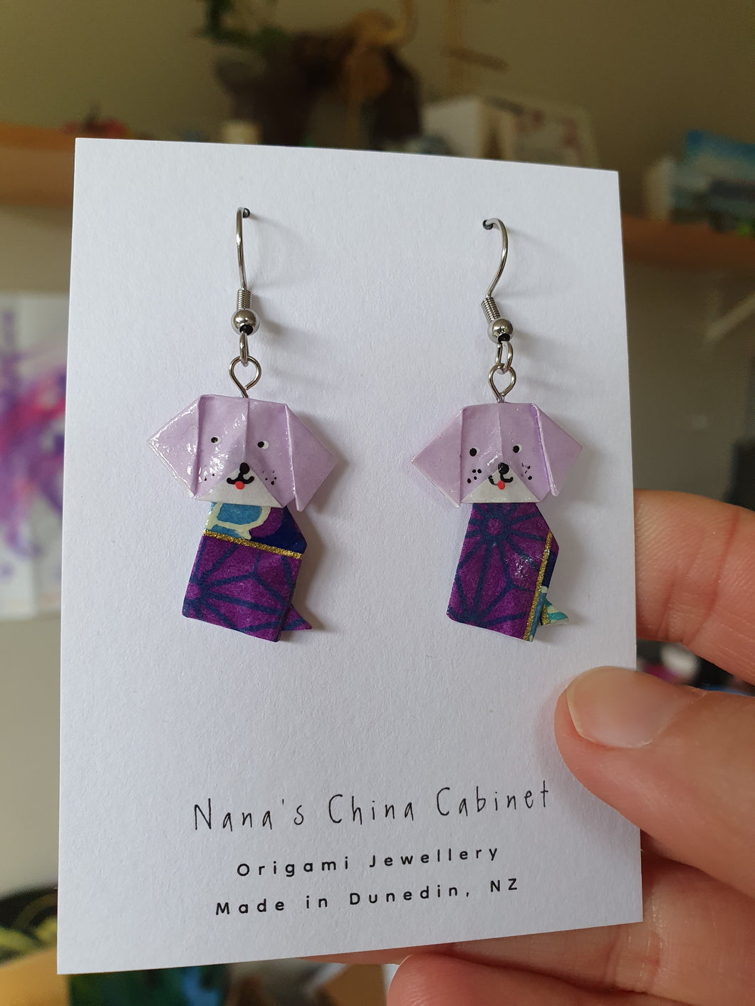 Origami Pups Earrings - Sadie