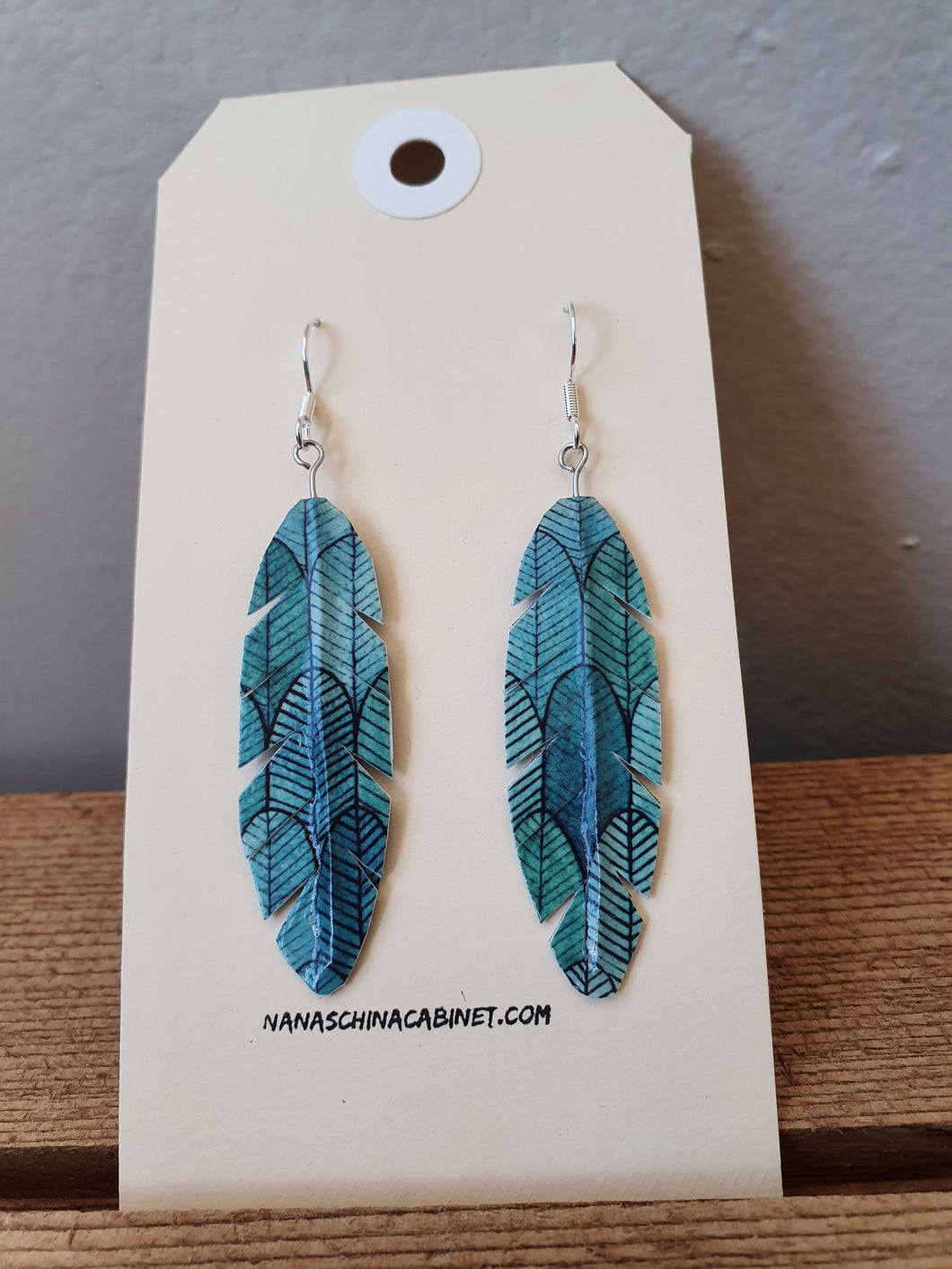 Washi Feather Style Earrings ©- Secret Forest